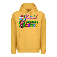 Mustard just a girl who loves candy Premium Hoodie - AdoDesignShop