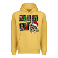 Antique Gold Merry af skeleton messy bun Premium Hoodie - NancyCooperArtShop