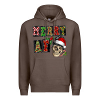 Coffee Merry af skeleton messy bun Premium Hoodie - NancyCooperArtShop
