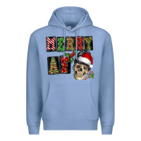 Colony Blue Merry af skeleton messy bun Premium Hoodie - NancyCooperArtShop