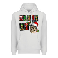 Dove Grey Merry af skeleton messy bun Premium Hoodie - NancyCooperArtShop