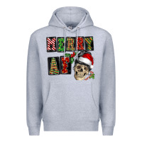 Heather Grey Merry af skeleton messy bun Premium Hoodie - NancyCooperArtShop