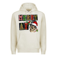 Oatmeal Heather Merry af skeleton messy bun Premium Hoodie - NancyCooperArtShop