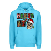 Ocean Blue Merry af skeleton messy bun Premium Hoodie - NancyCooperArtShop