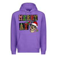 Purple Merry af skeleton messy bun Premium Hoodie - NancyCooperArtShop