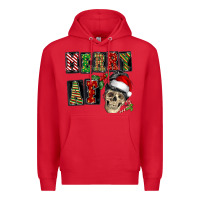 Red Merry af skeleton messy bun Premium Hoodie - NancyCooperArtShop