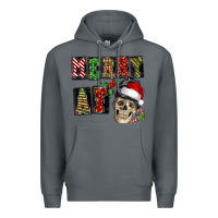 Rock Merry af skeleton messy bun Premium Hoodie - NancyCooperArtShop