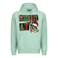 Seafoam Merry af skeleton messy bun Premium Hoodie - NancyCooperArtShop