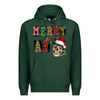 Sports Green Merry af skeleton messy bun Premium Hoodie - NancyCooperArtShop