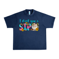 Navy i don't give a sip Urban Heavy Tee - Zillion Design Studio