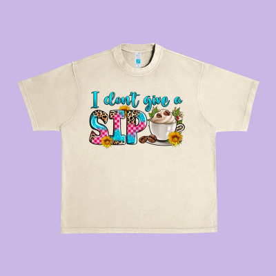 I Don't Give A Sip Urban Heavy Tee Designed By Zillion Design Studio