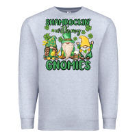 Heather Grey shamrock with my gnomies Premium Sweatshirt - MaliasSmallBusiness