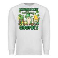 Oatmeal Heather shamrock with my gnomies Premium Sweatshirt - MaliasSmallBusiness