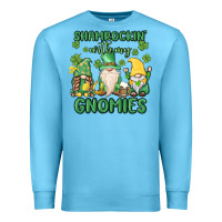 Ocean Blue shamrock with my gnomies Premium Sweatshirt - MaliasSmallBusiness