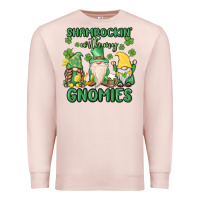 Pale Pink shamrock with my gnomies Premium Sweatshirt - MaliasSmallBusiness