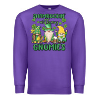 Purple shamrock with my gnomies Premium Sweatshirt - MaliasSmallBusiness