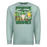 Seafoam shamrock with my gnomies Premium Sweatshirt - MaliasSmallBusiness