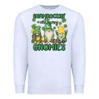 White shamrock with my gnomies Premium Sweatshirt - MaliasSmallBusiness