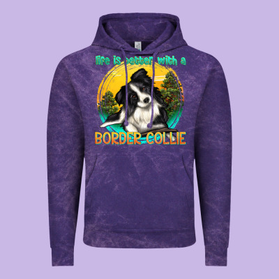 Life Is Better With A Border Collie Vintage Hoodie Designed By Texasbilliewilder