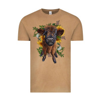 Vintage Camel highland cow with sunflower Vintage Tee - RanaPortraitStore