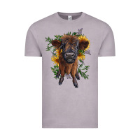 Vintage Zinc highland cow with sunflower Vintage Tee - RanaPortraitStore