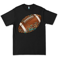 Black western football leopard turquoise pattern Premium Tee - Artiststas
