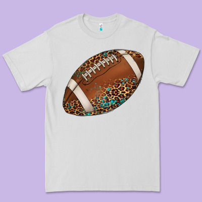 Western Football Leopard Turquoise Pattern Premium Tee Designed By Artiststas