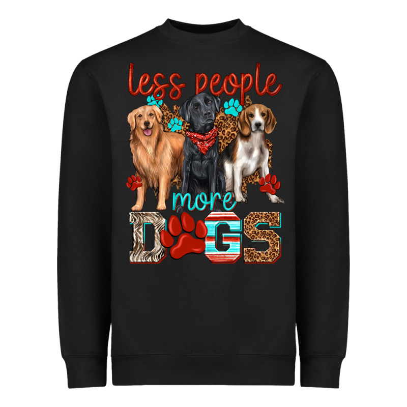 Less People More Dogs Heavyweight Sweatshirt by texasbilliewilder | Teevron