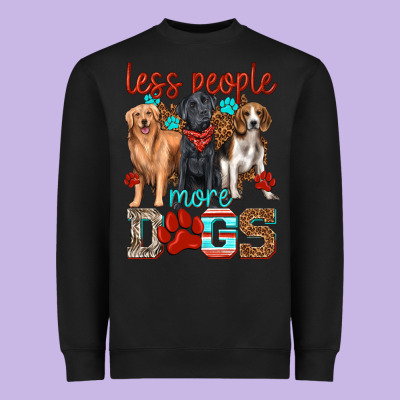 Less People More Dogs Heavyweight Sweatshirt Designed By Texasbilliewilder