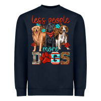 Navy less people more dogs Heavyweight Sweatshirt - texasbilliewilder