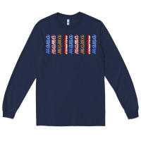 Navy american mama libbey glass Long Sleeve Tee - HRA Design Shop