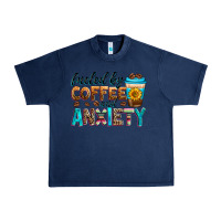 Navy fueled by coffee and anxiety Urban Heavy Tee - Zillion Design Studio