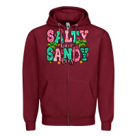 Burgundy salty hair sandy toes Zipper Hoodie - Jasminsmagicworld