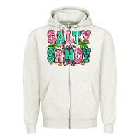 Oatmeal Heather salty hair sandy toes Zipper Hoodie - Jasminsmagicworld