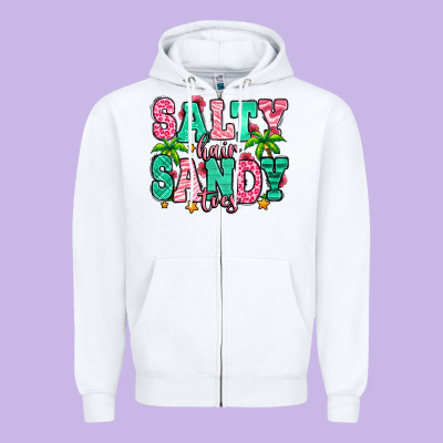 Salty Hair Sandy Toes Zipper Hoodie Designed By Jasminsmagicworld