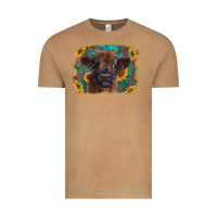 Vintage Camel highland cow calf with western background Vintage Tee - RanaPortraitStore