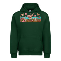Forest Green floral chihuahua dogs Urban Hoodie - Jasminsmagicworld