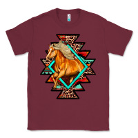 Burgundy Aztec Symbol With Horse Classic Tee - FaDigitalArtStudio