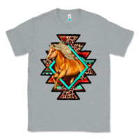 Heather Grey Aztec Symbol With Horse Classic Tee - FaDigitalArtStudio