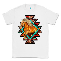 White Aztec Symbol With Horse Classic Tee - FaDigitalArtStudio