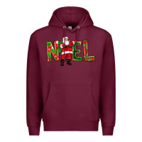 Burgundy Noel Santa Premium Hoodie - NancyCooperArtShop