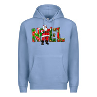 Colony Blue Noel Santa Premium Hoodie - NancyCooperArtShop