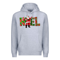 Heather Grey Noel Santa Premium Hoodie - NancyCooperArtShop