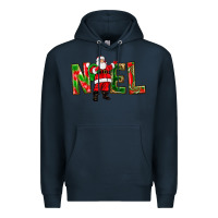 Navy Noel Santa Premium Hoodie - NancyCooperArtShop