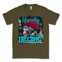 Army Green literally freezing skull Classic Tee - FaDigitalArtStudio