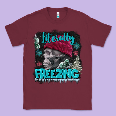 Literally Freezing Skull Classic Tee Designed By Fadigitalartstudio