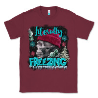 Burgundy literally freezing skull Classic Tee - FaDigitalArtStudio