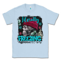 Dusty Blue literally freezing skull Classic Tee - FaDigitalArtStudio