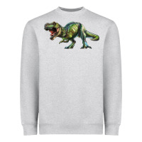 Heather Grey t rex dinosaur Heavyweight Sweatshirt - RanaPortraitStore