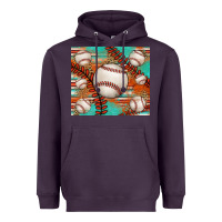 Baseball Turquoise Serape Glitter Tumbler Heavyweight Hoodie | Teevron